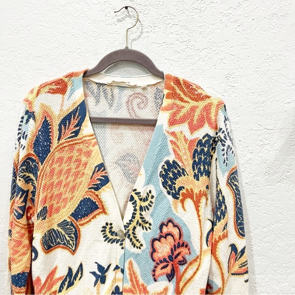 Soft Surroundings Sweater Women's XL Petite XLP Marin Floral Button Cardigan - Picture 3 of 11